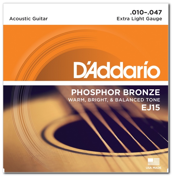 Струни для гітар / Струни для акустичної гітари D'Addario EJ15