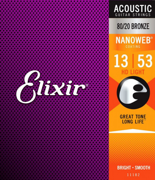 Струни для гітар / Струни для акустичної гітари ELIXIR AC NW HD L 13-53