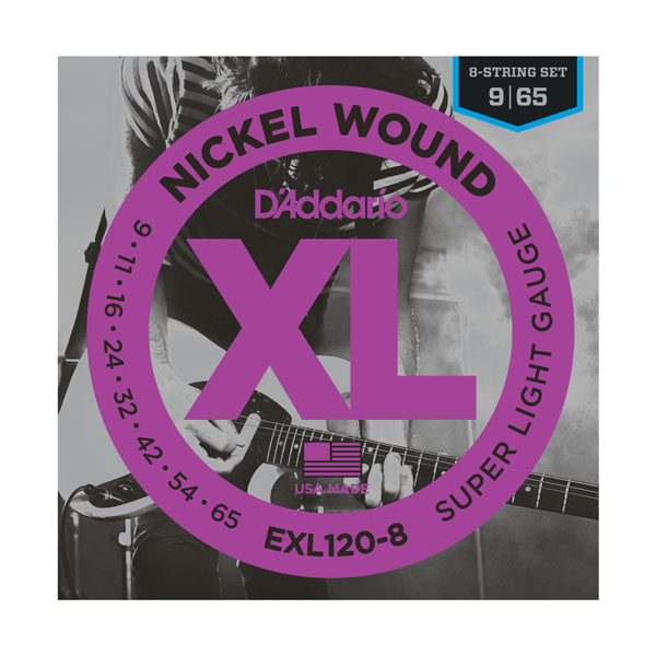 Струни для гітар / Струни для електро гітари D'Addario EXL120-8 XL