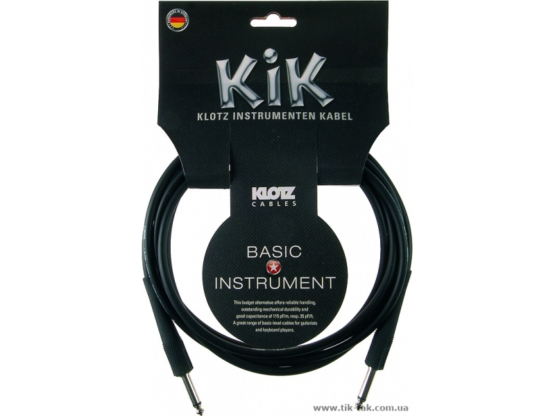 Инструментальный кабель / Кабель инструментальный KLOTZ KIK6.0PPSW