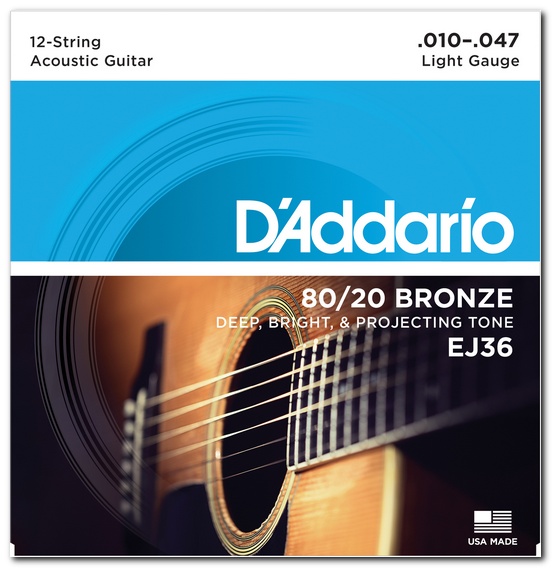 Струни для гітар / Струни для акустичної 12-струнної гітари D'Addario EJ36