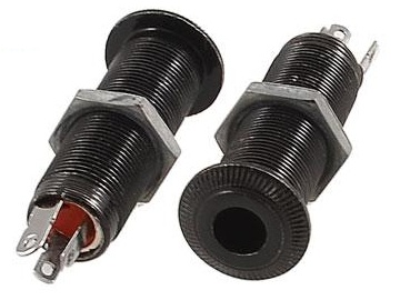 Гітарна механіка, кілки, лади, поріжки / Роз'єм панельний PAXPHIL LJ-20/2P BK