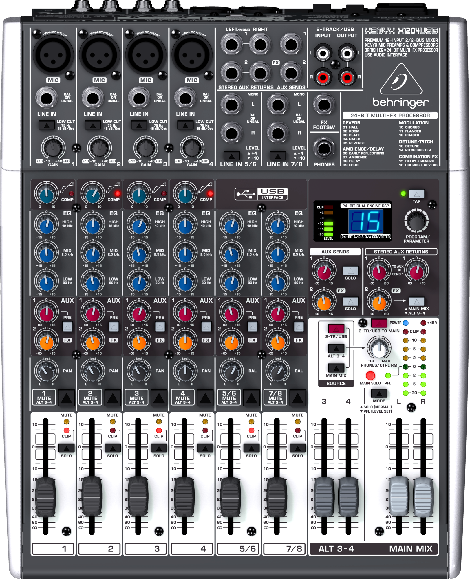 Аналоговые пульты / Аналоговый пульт BEHRINGER XENYX X1204USB