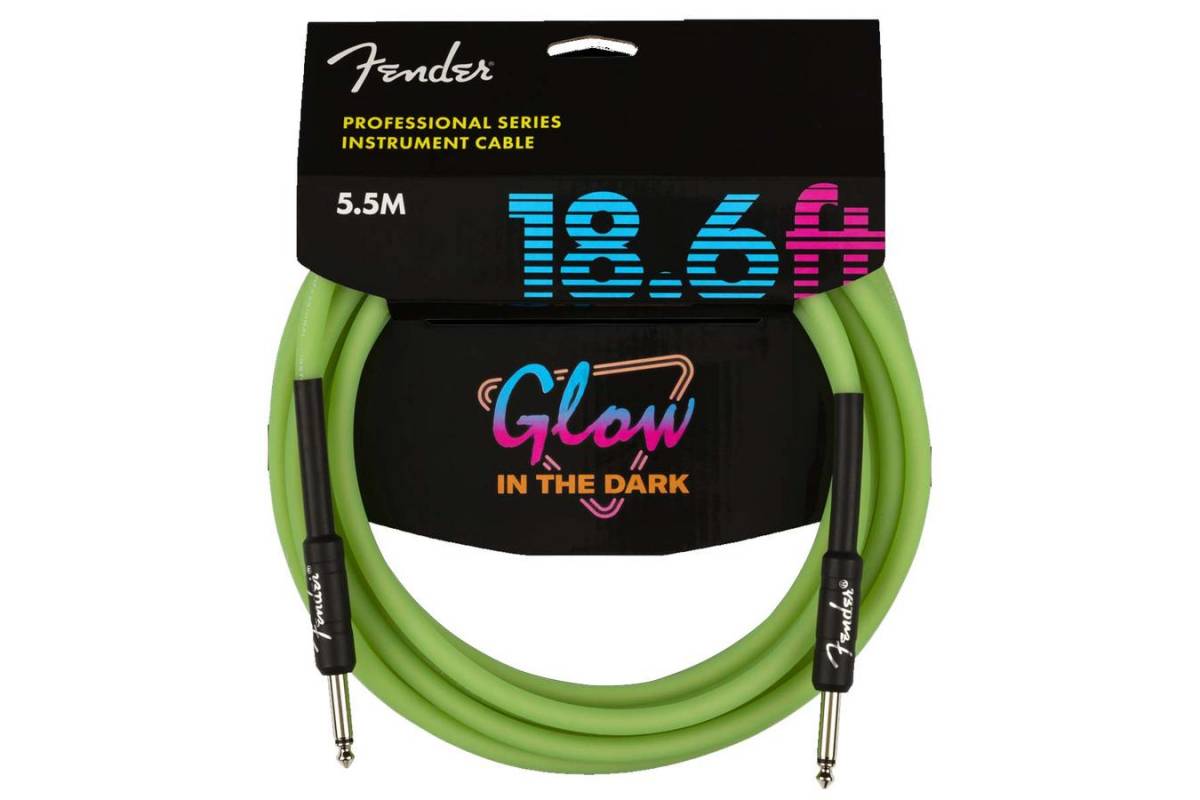 Кабель / Кабель инструментальный FENDER CABLE PROFESSIONAL SERIES 18,6 GLOW IN DARK GREEN