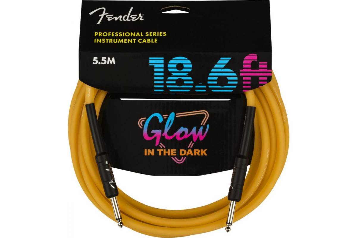 Кабель / Кабель инструментальный FENDER CABLE PROFESSIONAL SERIES 18,6 GLOW IN DARK ORANGE