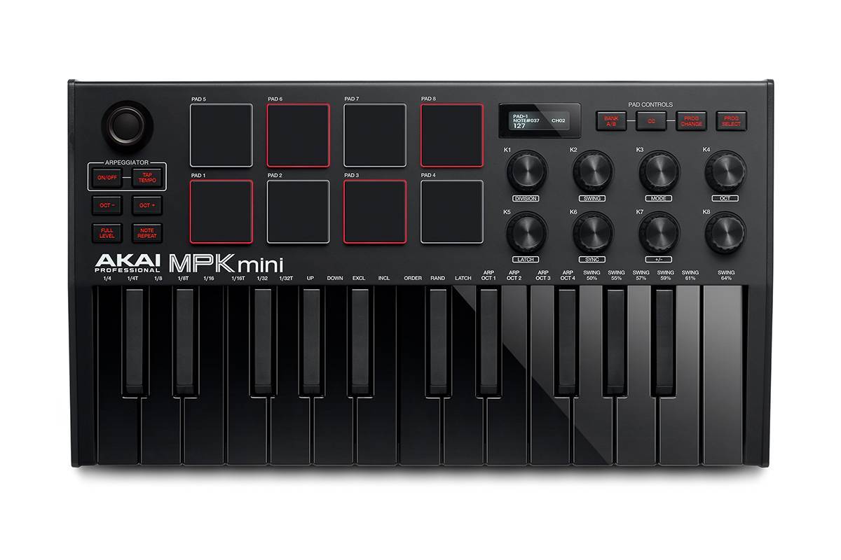 MIDI-клавіатури та контролери / Мідіклавіатура AKAI MPK MINI MK3 Black MIDI