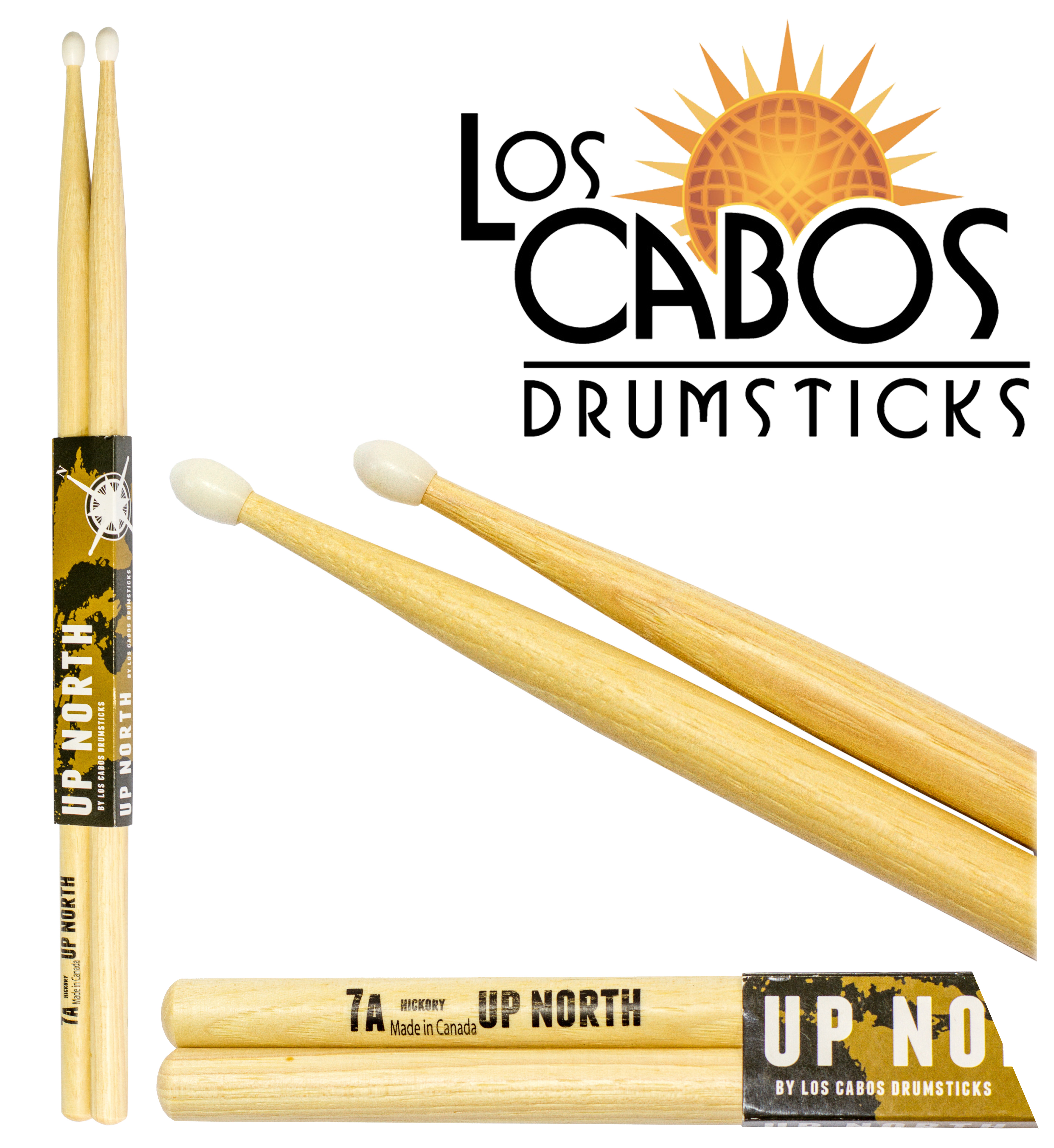 Барабанні палочки, щітки, колотушки / Барабанні палички LOS Cabos LCDUP7N - Up North 7A Nylon tip