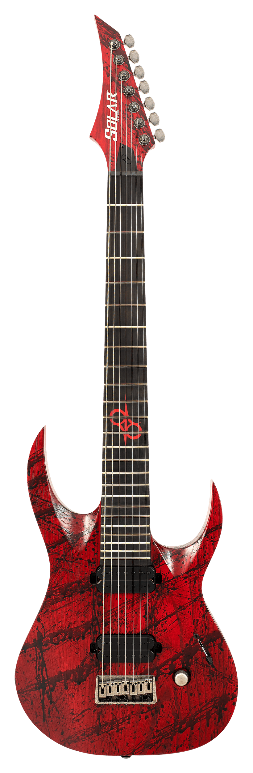 Электрогитары / Гитара электро SOLAR GUITARS A2.7CANIBALISMO+ BLOOD RED OPEN PORE W/BLOOD SPLAT