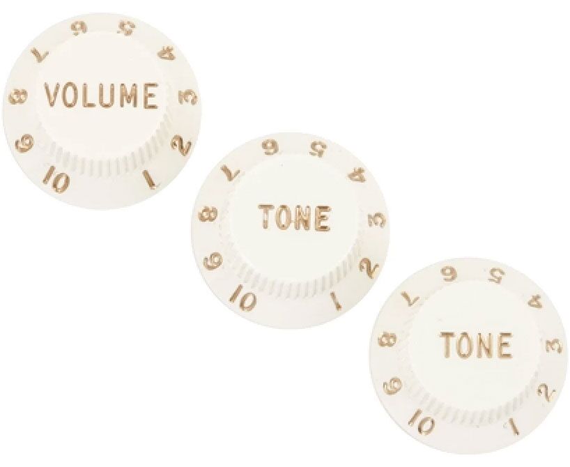 Гитарная механика, колки, лады, порожки / Регулятор (ручка) FENDER STRATOCASTER KNOB SETS PARCHMENT