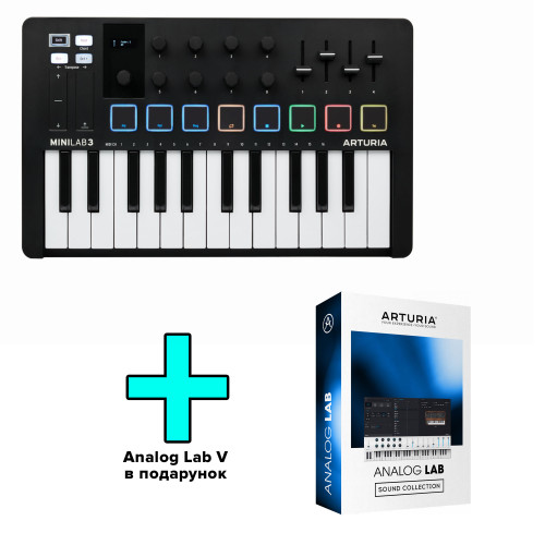 MIDI-клавіатури / MIDI клавіатура ARTURIA MiniLAB 3 Black Edition