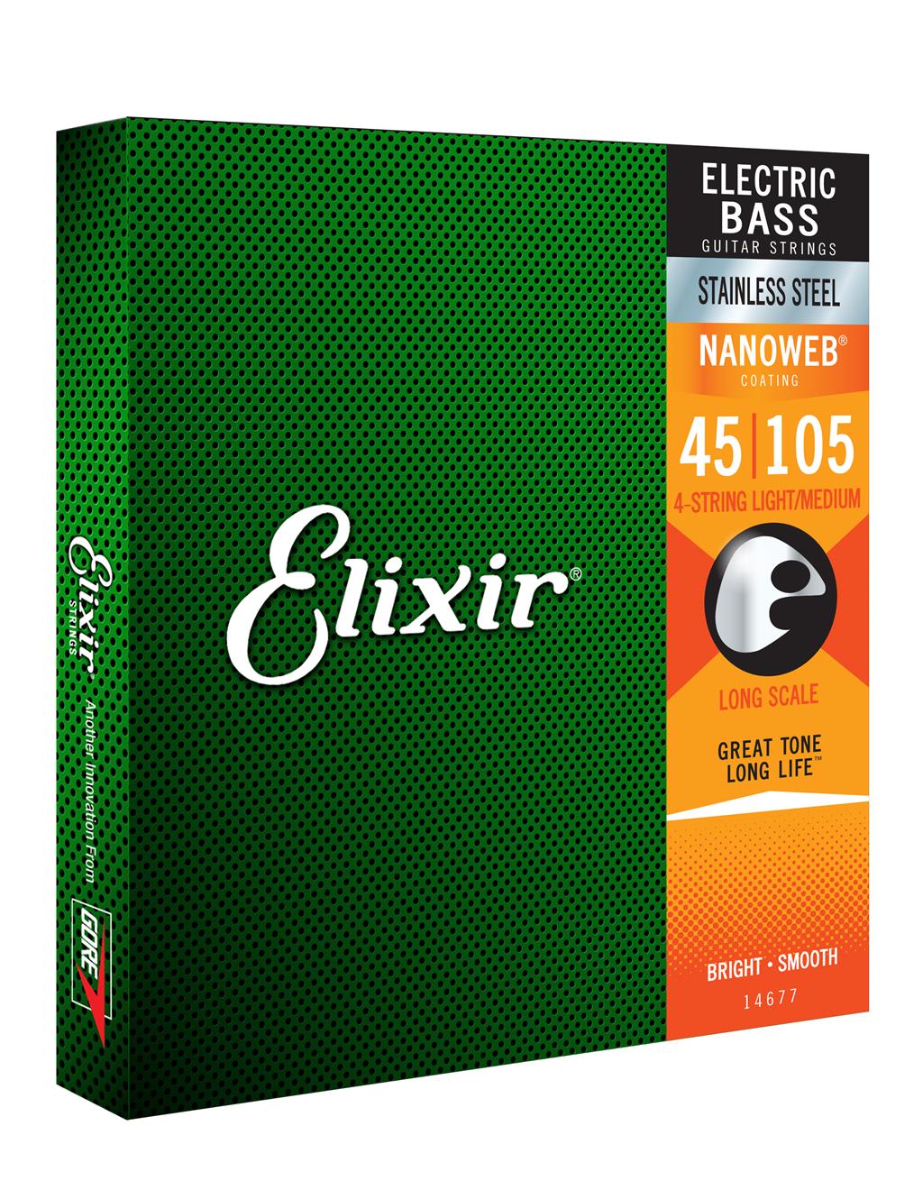 Струни для гітар / Струни для бас гітари ELIXIR 14677 4S LM SS