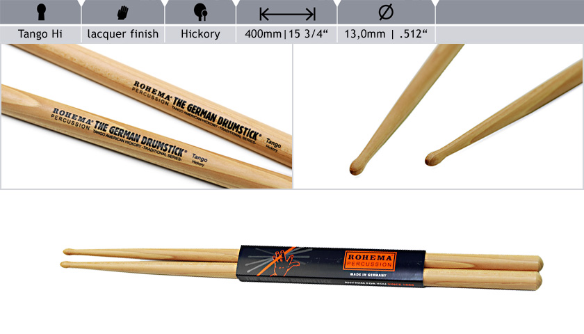 Барабанні палочки, щітки, колотушки / Барабанні палички ROHEMA Traditional Tango Hi